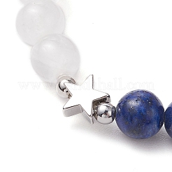 Браслеты из круглых бусин из натурального окрашенного нефрита Машан BJEW-TA00596