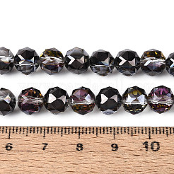 Гальваническое покрытие прозрачных круглых стеклянных бусин в нитях&nbsp;EGLA-T029-8mm-12T-02