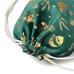 Weihnachtssäckchen aus Samt mit Goldprägung&nbsp;ABAG-Q053-01B-03D