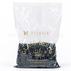 MIYUKIラウンドロカイユビーズ  日本製シードビーズ  8/0  （rr455)メタリック多彩なブルーアイリス  3mm  穴：1mm  約19000~20500個/ポンド&nbsp;SEED-G008-RR0455