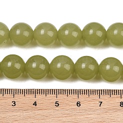 Naturels teints en blanc perles de jade brins&nbsp;GG-CBAEB22-B01-10mm-05