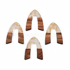Pendentifs en résine transparente et bois de noyer&nbsp;RESI-N025-029-A01