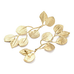 Orecchini a bottone a tema foglia in acciaio inossidabile 304 per donna&nbsp;EJEW-B110-03G-08