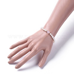 Натяжные браслеты из натурального пресноводного жемчуга X-BJEW-JB04623-01