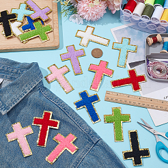 18 шт. нашивки на ткань с вышивкой крестиком на полотенце для пришивания и утюжки&nbsp;DIY-WH0504-819