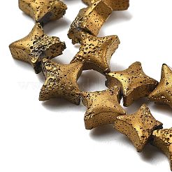 Brins de perles de pierre de lave naturelle galvanisées&nbsp;G-A251-C01-01G