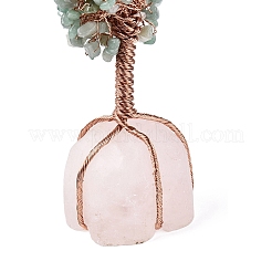 Decorazioni naturali con avventurina verde e decorazioni a piedistallo in quarzo rosa&nbsp;G-S282-01