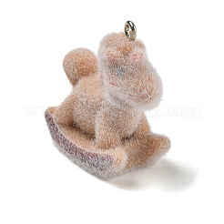 Pendentifs en résine opaque floqués&nbsp;RE-CBAFA24-08