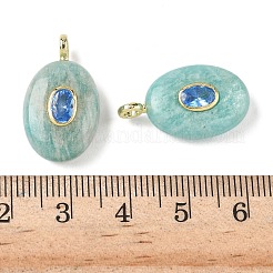 Подвески из натурального амазонита и кубического циркония&nbsp;G-Z076-01G-18