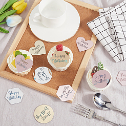 27 stücke 9 arten spiegel wirkung acryl geburtstag cupcake einsatz karte dekoration&nbsp;AJEW-SP0001-68