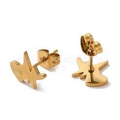 Серьги-гвоздики из нержавеющей стали 304 с вакуумным покрытием PVD&nbsp;EJEW-Z040-54G