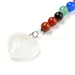 Porte-clés pendentif coeur en pierres précieuses&nbsp;G-Z033-05P