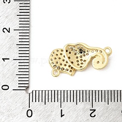 Verbinder-Anhänger aus Messing mit Mikropavé-Fassung aus klaren und schwarzen Zirkonia in Elefantenform&nbsp;KK-A296-44A-G
