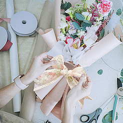 15 ярд полиэстеровой сетчатой ленты для цветов OCOR-GO0001-23