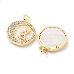 Латунные микропаве прозрачные подвески с фианитом KK-L211-018G-01