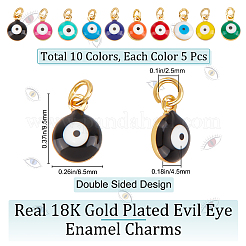 50шт 10 цвета латунные эмалевые подвески KK-BBC0003-66