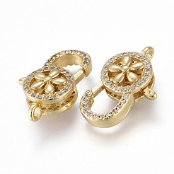 Латунный микро pave прозрачный кубический цирконий лобстер&nbsp;KK-K242-12G