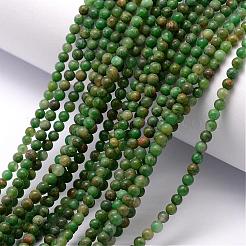 Hebras de abalorios de jade africano naturales&nbsp;G-K146-41-3mm