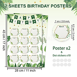 2шт многоразовые плакаты с надписью «С Днем Рождения» AJEW-WH0671-009