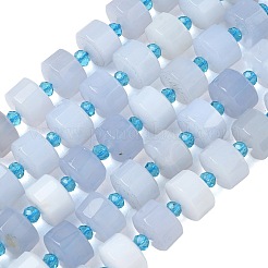 Нити из натуральных фиолетовых бусин халцедона&nbsp;G-G453-G07-7x12mm