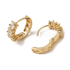 Серьги-кольца из латуни с микропаве из кубического циркония EJEW-L271-19KCG-07