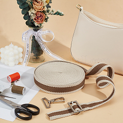 Полосатая лента из полиэстера&nbsp;SRIB-WH0029-007A