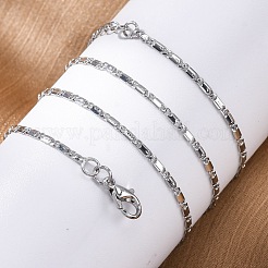 女性用真鍮リンクチェーンネックレス  304ステンレススチール製カニカン付き  ラックめっき  鉛フリー＆カドミウムフリー  長持ちメッキ  プラチナ  17.72インチ（45cm）&nbsp;NJEW-D302-12P
