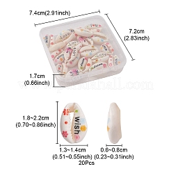 20шт печатные натуральные бусины из ракушек каури SHEL-YW0001-03A