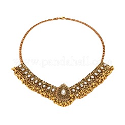 Halsketten-Sets mit tropfenförmigem Strass-Anhänger aus Legierung und Ohrhängern für Damen&nbsp;WGDDD7F-05