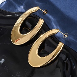 Овальные серьги-гвоздики из нержавеющей стали 304&nbsp;LS-EJEW-A125-26G