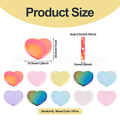 10шт УФ-покрытие непрозрачные акриловые бусины&nbsp;OACR-TA0001-11