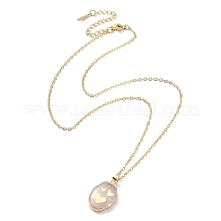 Ожерелья из натуральных драгоценных камней овальной формы с подвесками в виде листьев/глаз/дерева NJEW-JN04395