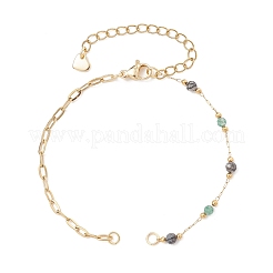 Браслет-цепочка из круглых граненых бусин из нержавеющей стали 316 и 304&nbsp;AJEW-JB01587