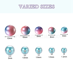 497шт 5 стиля радуги абс пластик имитация жемчуга&nbsp;OACR-YW0001-07A