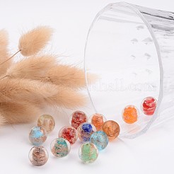 Смешанный цвет круглые ручной бусины золото песка шарики&nbsp;X-LAMP-ZZZ153-M