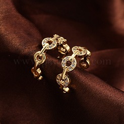 Серьги-манжеты из латуни с микропаве и прозрачным циркониевым покрытием для женщин EJEW-C125-24E-G