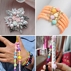 40шт 5 цвета синтетические бусины-ракушки&nbsp;BSHE-TA0001-07