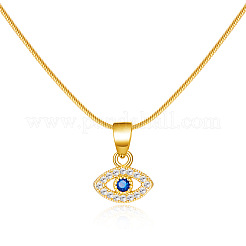Colgante de ojo malvado con circonita cúbica azul y transparente pavé de latón&nbsp;FS-WGAF7A9-01
