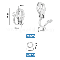 60 шт. фурнитура для сережек-клипс из нержавеющей стали 304 STAS-UN0051-67