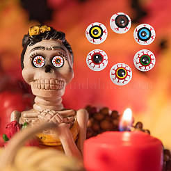 36 Stück 6 Farben Halloween halbrunde Plastikaugen zum Basteln&nbsp;KY-CA0001-47