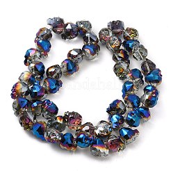 Прозрачные стеклянные бусины с гальваническим покрытием&nbsp;GLAA-G104-02D