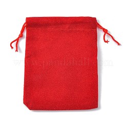 ベルベット布巾着バッグ  ジュエリーバッグ  クリスマスパーティーウェディングキャンディギフトバッグ  レッド  9x7cm&nbsp;X-TP-C001-70X90mm-2