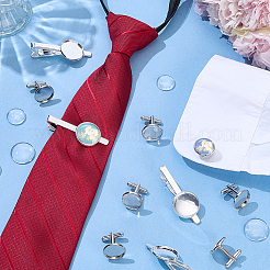 DIY-Sets zur Herstellung von Manschettenknöpfen und Krawattenklammern aus Messing&nbsp;DIY-PH0035-72A