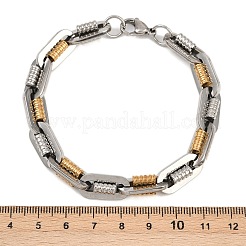 201 браслет из витой цепи из нержавеющей стали для женщин BJEW-B143-12GP