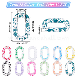 120 pièces 12 couleurs anneaux de liaison acryliques transparents&nbsp;OACR-PH0001-87