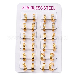 Серьги-кольца из нержавеющей стали 304 с эффектом полировки из кубического циркония EJEW-M001-25G