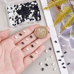 300шт 2 цвета непрозрачные стеклянные бусины с 2 отверстиями SEED-AR0001-31