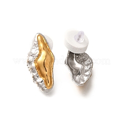 Двухцветные серьги-гвоздики из нержавеющей стали 304&nbsp;LS-EJEW-G422-04GP-01