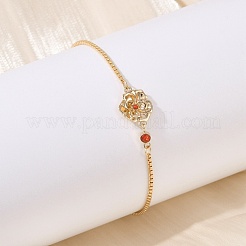 Bracelets à maillons en laiton micro pavé de zircons cubiques pour la fête des mères&nbsp;BJEW-U031-01G-01