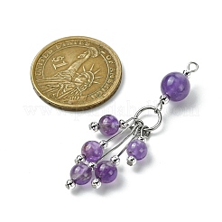Натуральный аметист круглая кисточка большие подвески&nbsp;PALLOY-JF03281-05